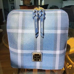 Dooney & Bourke Blue Plaid (blue, gray, & black plaid) "Trixie" Crossbody